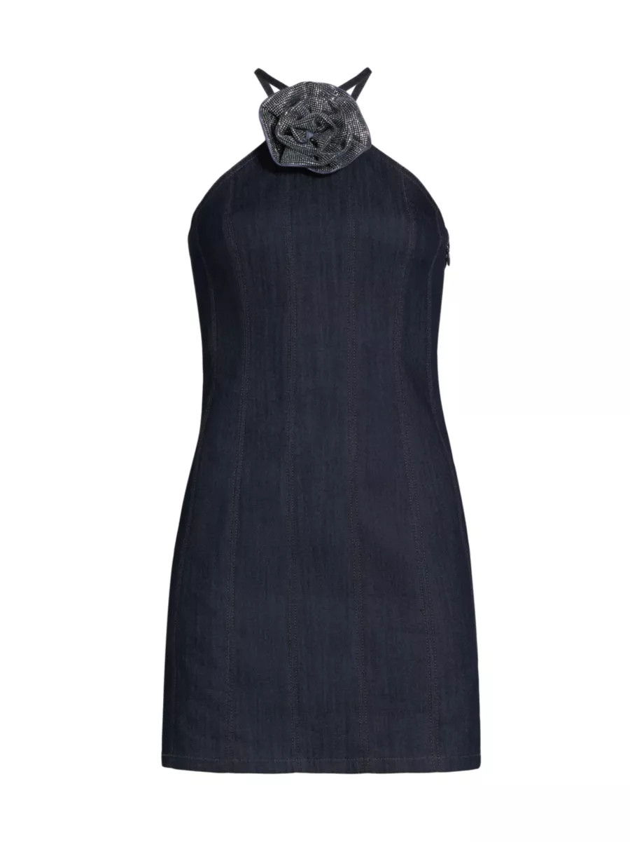 Odetta Denim Halter Minidress | Saks Fifth Avenue