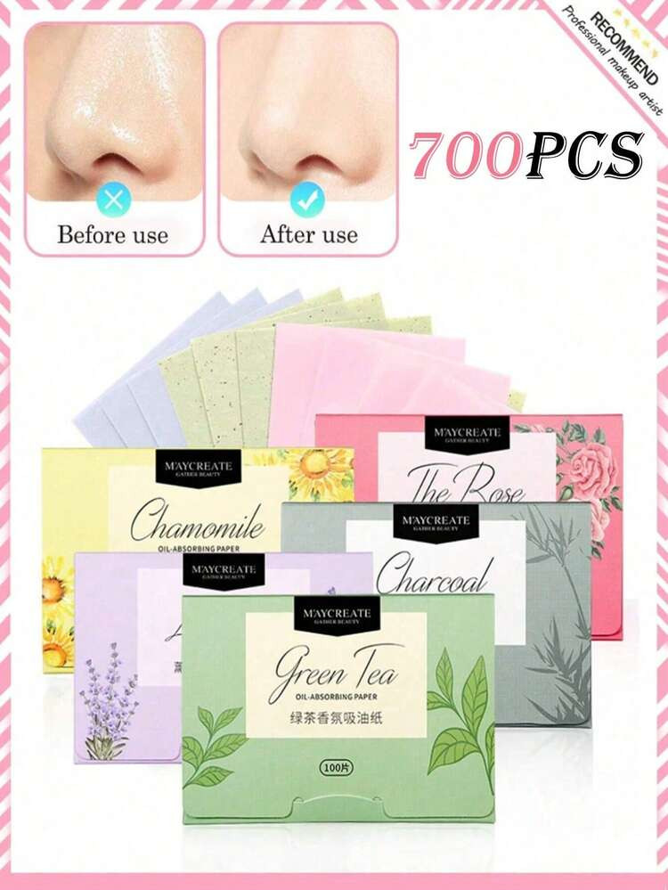 700pcs Facial Blotting Papers - Portable Oil Absorbing Sheets, Suitable For Oily Skin, Oil Control, Makeup And Skincare, Fit For All Skin Types, 700pcs/500pcs,Blotting Paper,Beauty,Skin Care Products,Spa,Self Care,Skin Care Tools,Face Care,Esthetician Supplies,Skin,Face Wash,Facial | SHEIN