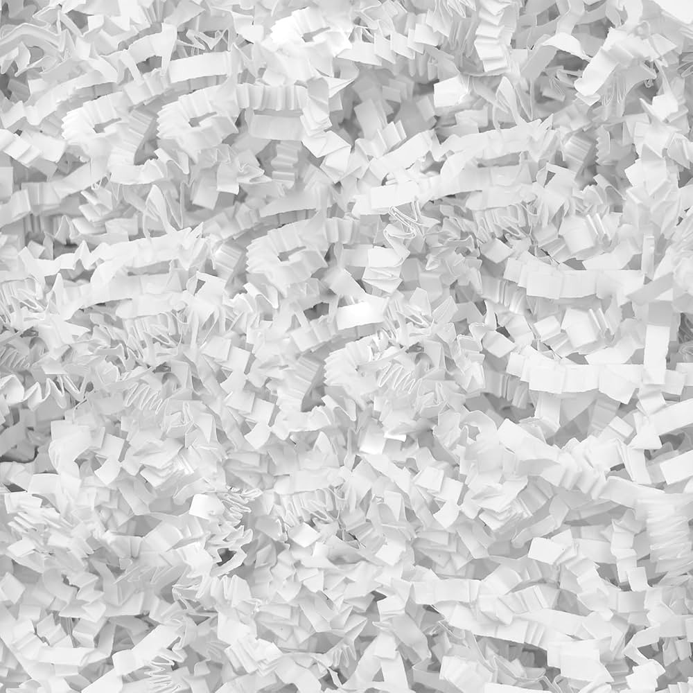 Crinkle Cut Paper Shred Filler,1 LB White Shredded Paper for Gift Boxes Bags Basket Filler Decora... | Amazon (US)