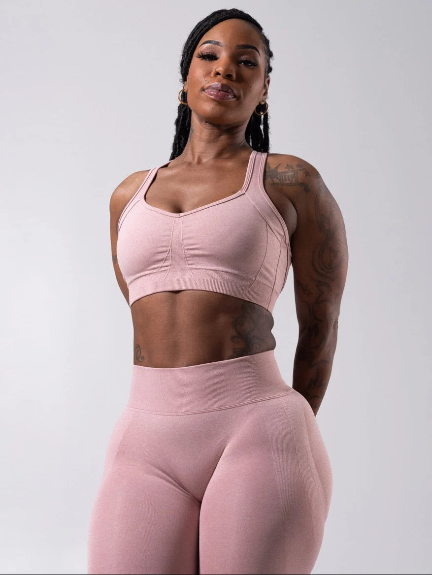 Vida Seamless Sports Bra - Heather Rose Water | Buffbunny Collection