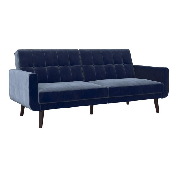 Better Homes & Gardens Nola Modern Futon, Blue Velvet - Walmart.com | Walmart (US)