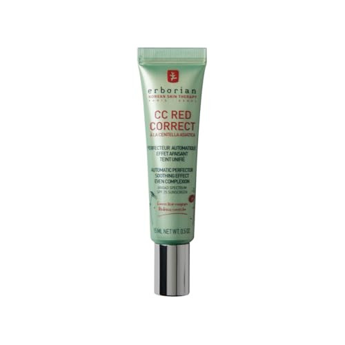 Erborian - Tinted Anti-Redness Cream CC Red Correct - Automatic Perfecting Face Care with Color Correction - Unified Complexion - SPF 25 - Korean Cosmetics - 15ml | Amazon (UK)