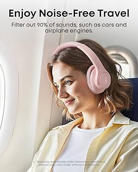 Soundcore by Anker Q20i Hybrid Active Noise Cancelling Headphones, Pink | Amazon (US)