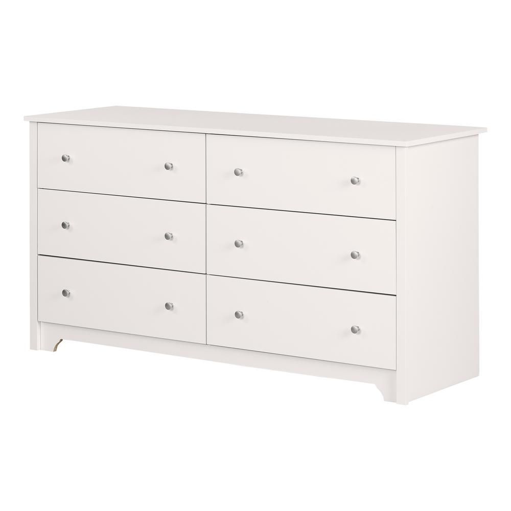 Vito 6-Drawer Pure White Dresser | The Home Depot