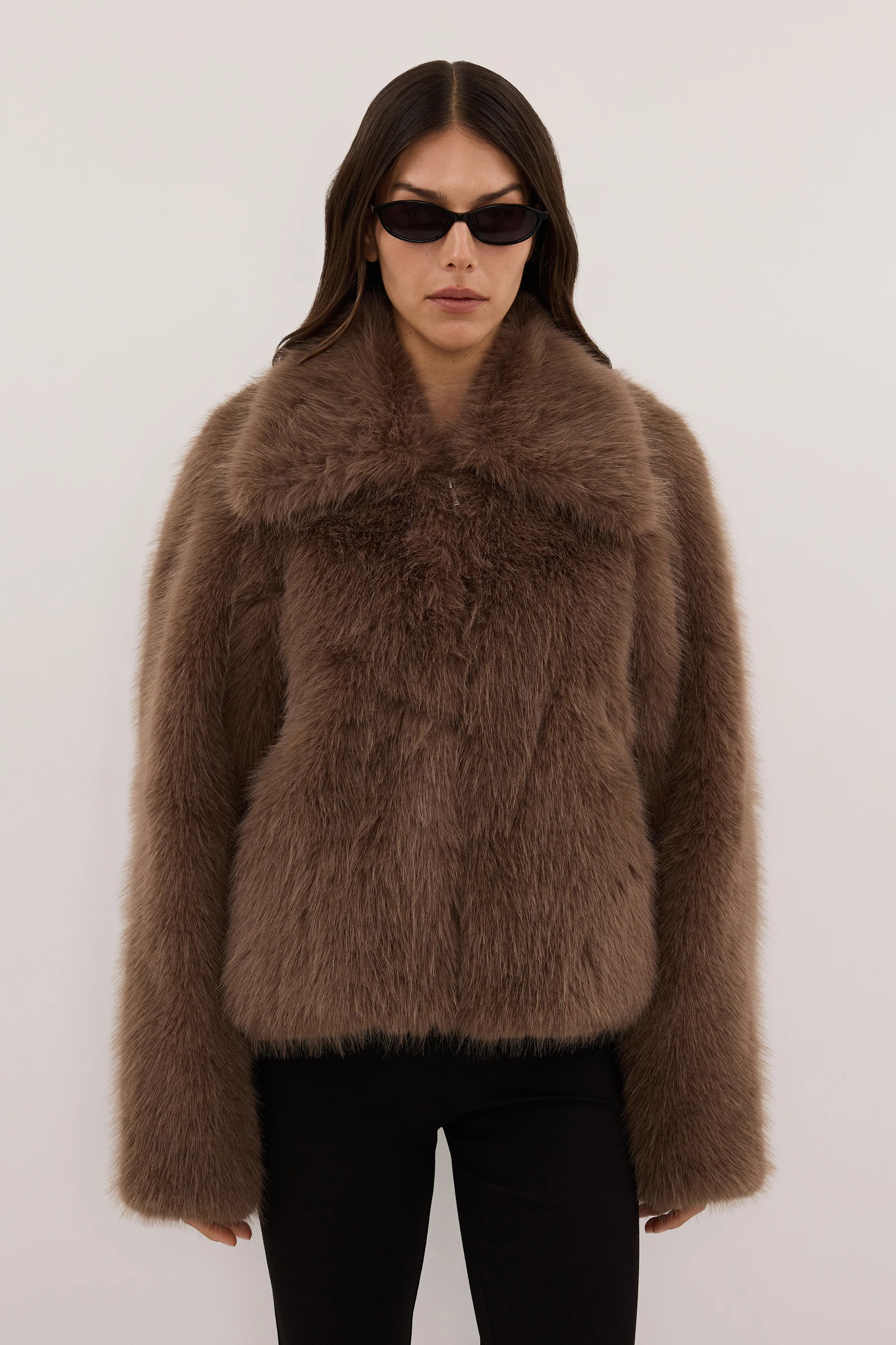 MIMI LATTE FAUX FUR JACKET | DISSH