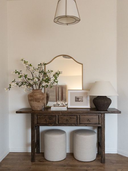 Entryway views! 

wood console table, spring stems, home finds, entryway inspo, home inspo, console table styling, rustic furniture, wood entry table, spring stems, spring home styling, art print, framed art, vase, entry mirror, mirror 

#LTKstyletip #LTKhome
