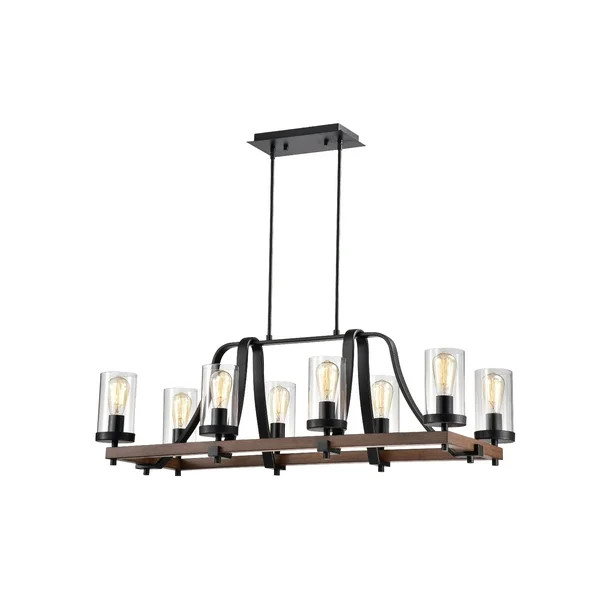 Warehouse of Tiffany Guntel Chandelier, 8 Lights, Black Iron Finish | Walmart (US)