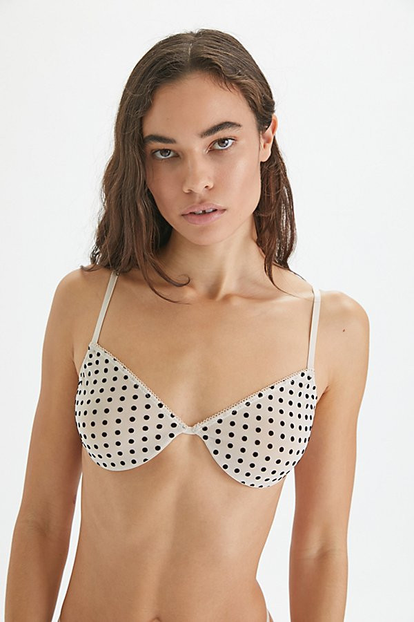 Out From Under Carly Flocked Dots Underwire Bra | Urban Outfitters (US and RoW)