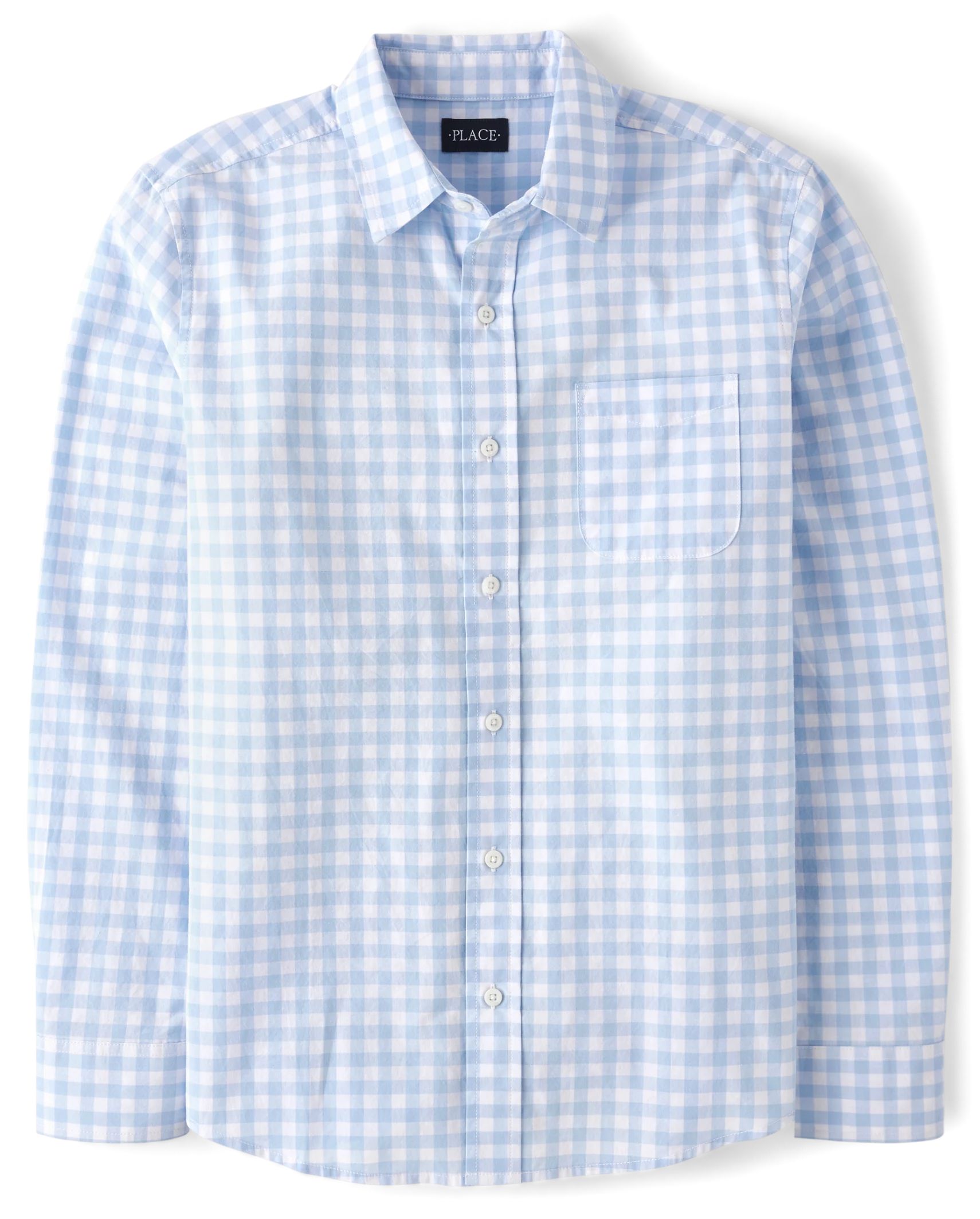 Mens Dad And Me Gingham Poplin Button Up Shirt - whirlwind | The Children's Place