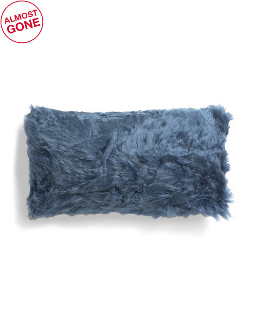 11x22 Long Wool Sheepskin Microsuede Delft Pillow | TJ Maxx