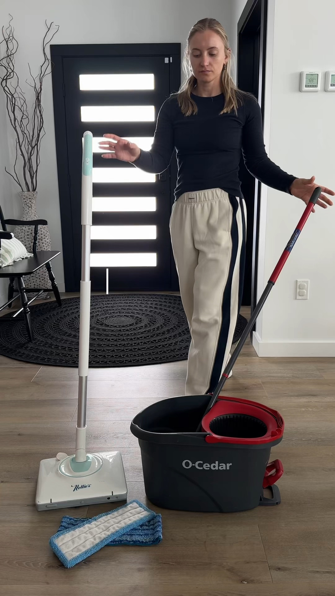 How to mop your floors so they actually stay clean for more than 5 minutes✨🧼

There are 2 types of mopping I do every week:
• A deep clean mop (lifting rugs, moving furniture, full reset)
• A quick clean mop (maintenance during the week)

Here’s what I personally use for each:
🧼 Deep clean:
• O-Cedar spin mop
• Mr. Clean + Zep hardwood/laminate cleaner

⚡️ Quick clean:
• Nellie’s Wow Mop with Nellie’s floor solution + water
• Oscillates so it actually scrubs
• Remvable/washable pads (I wash after every use)

The biggest difference I’ve noticed doing a deep clean AND a maintenance mop each week is that your floors actually stay clean, like your socks stay white clean, all week. 

Oh and just don’t wear shoes in your house 😅

#moppingfloors #moppingfloors #howtoclean #cleaningtips #creatorsearchinsights 

@nelliesclean @Mr. Clean @Zep USA 

#LTKHome