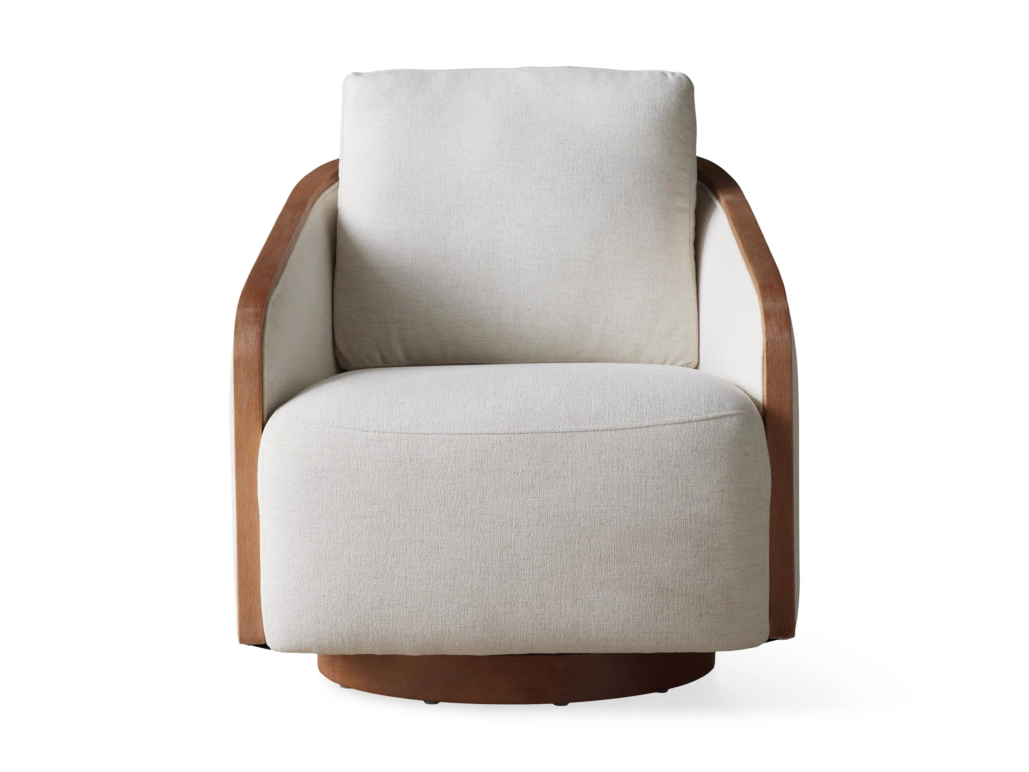 Pomona Swivel Chair in Nomad Snow | Arhaus