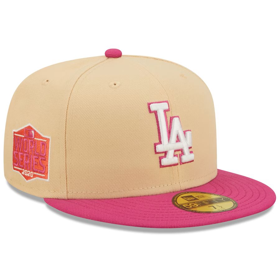 Los Angeles Dodgers New Era 2020 World Series Mango Passion 59FIFTY Fitted Hat - Orange/Pink | Fanatics