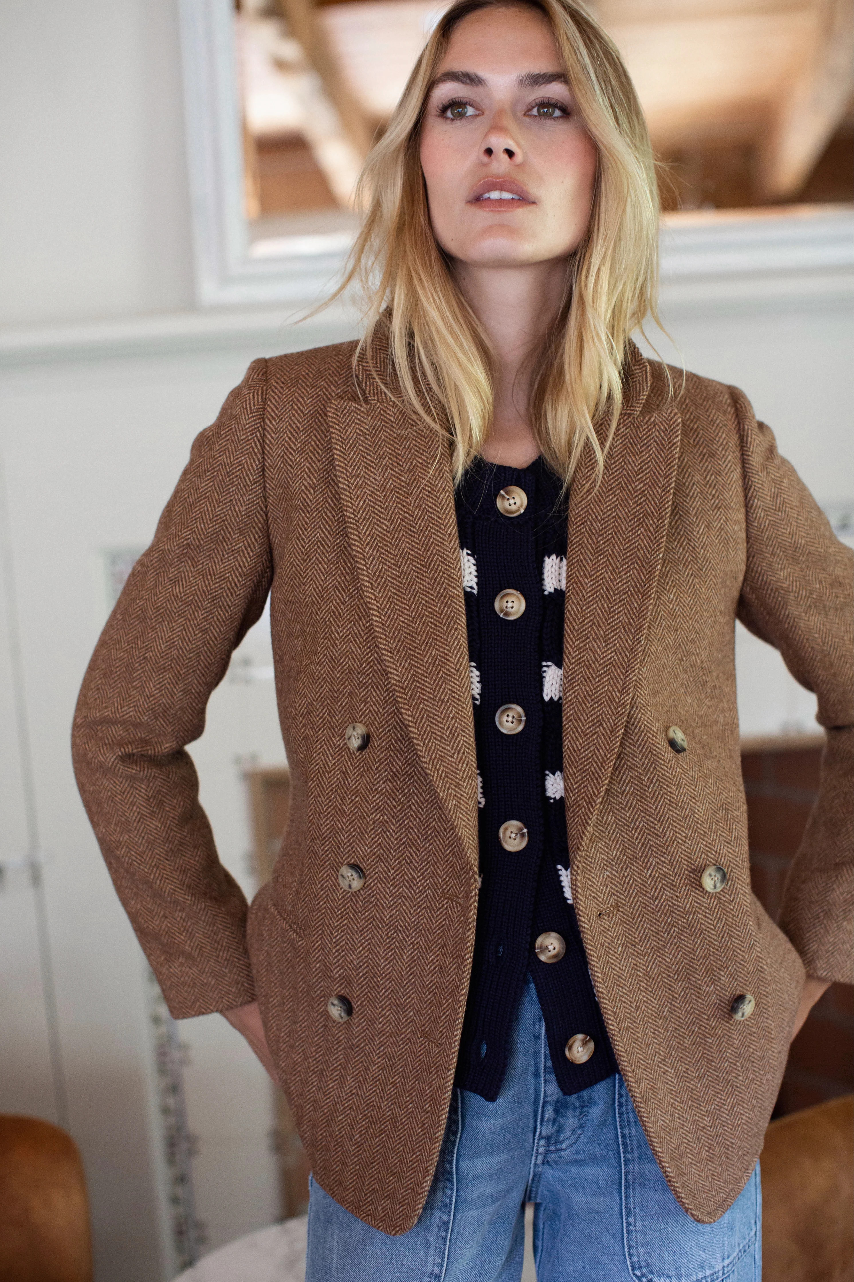 Hacking Jacket - Camel Herringbone | Marea