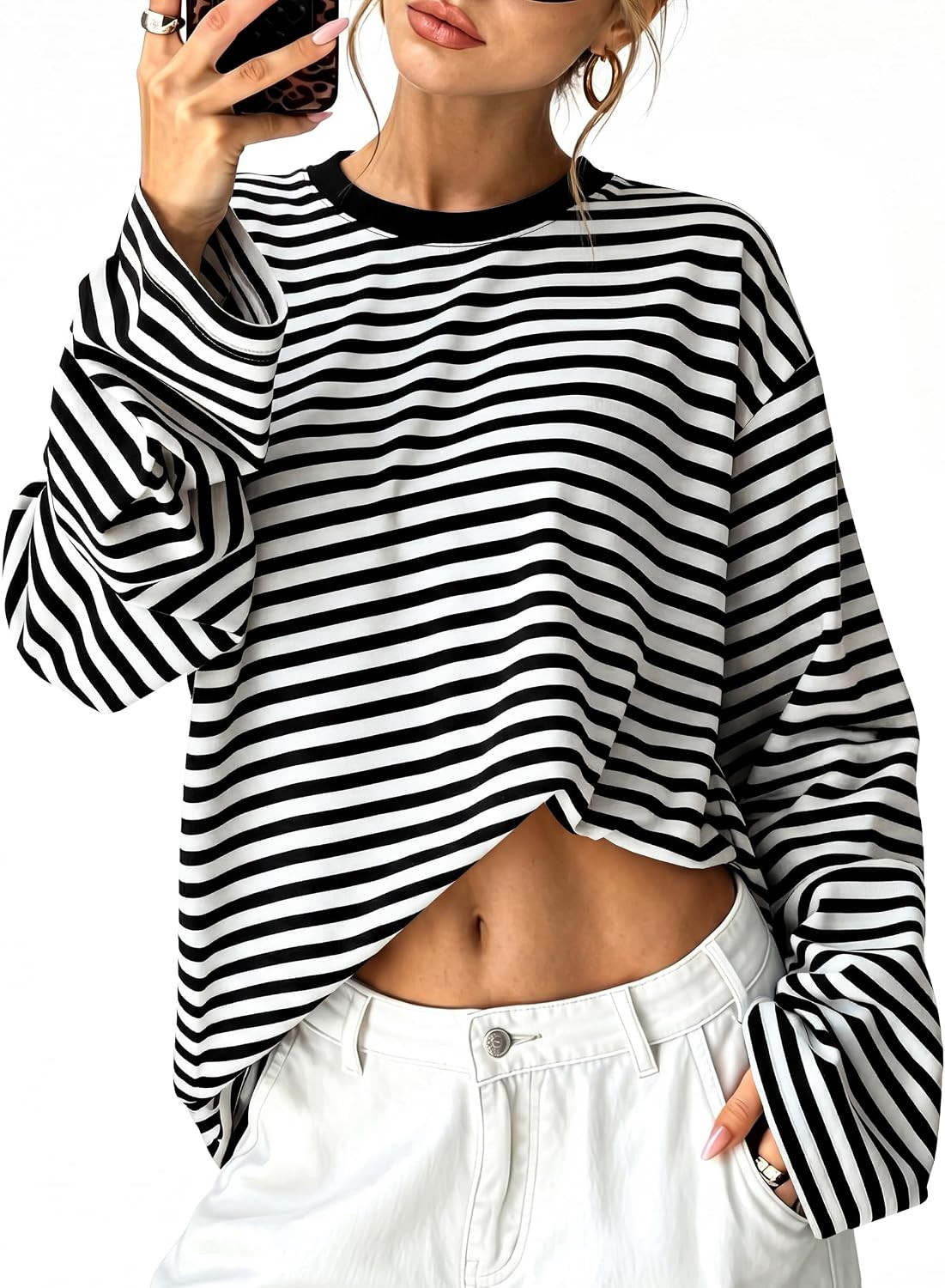 Sampeel Womens Long Sleeve Tops Oversized T Shirts 2026 Y2K Fall Fashion Clothes | Amazon (US)