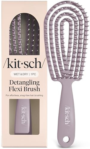 Kitsch Flexible Detangle Hair Brush with Bendable Frame - Violet | Amazon (UK)