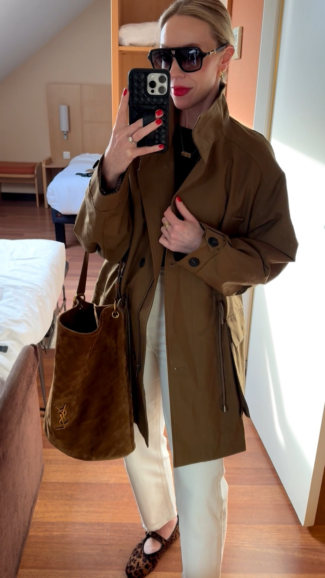 Spring travel look, @Zara trench coat, @Levi's white ankle jeans, leopard print ballet flats, suede YSL bucket bag, European vacation 

#LTKootd #LTKSaleAlert #LTKTravel