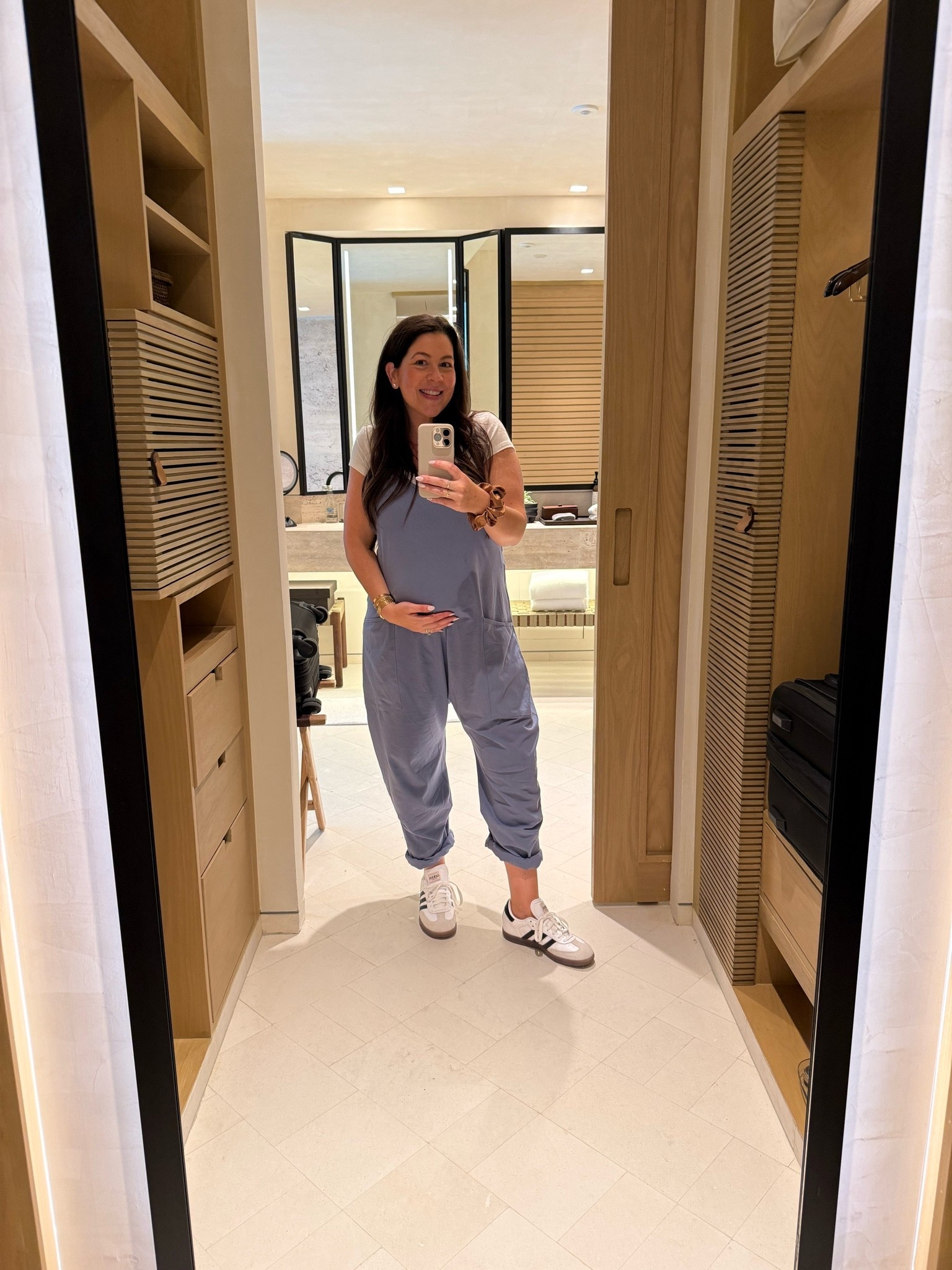 Airport outfit with the bump! This jumpsuit is so comfortable!! Wearing size small.

#LTKTravel #LTKBump #LTKActive