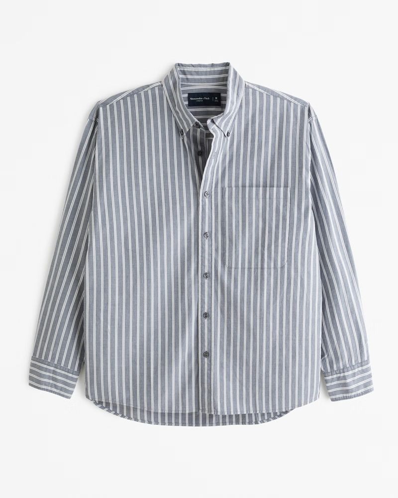 90s Oversized Poplin Shirt | Abercrombie & Fitch (US)