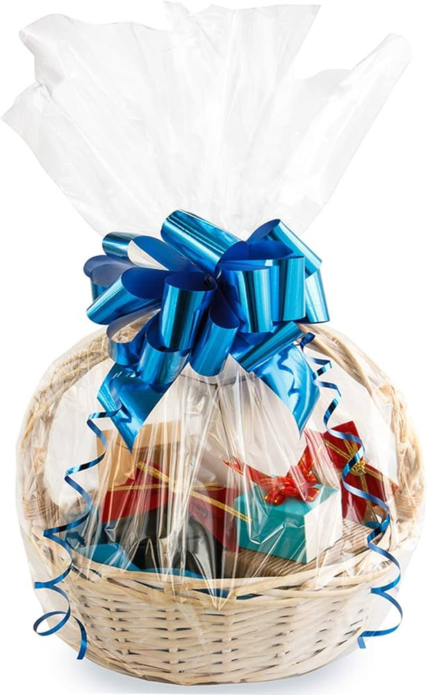 Morepack Large Cello/Cellophane Bags,30x 40 Inches Clear Basket Bags OPP Plastic Cellophane Wrap ... | Amazon (US)
