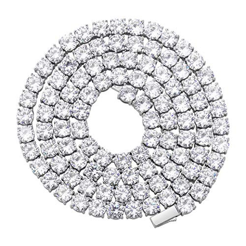 5MM Colorful Baguette Tennis Necklaces For Women Chains 14K Golden Silver Plated 5A+ Cubic Zircon... | Amazon (US)