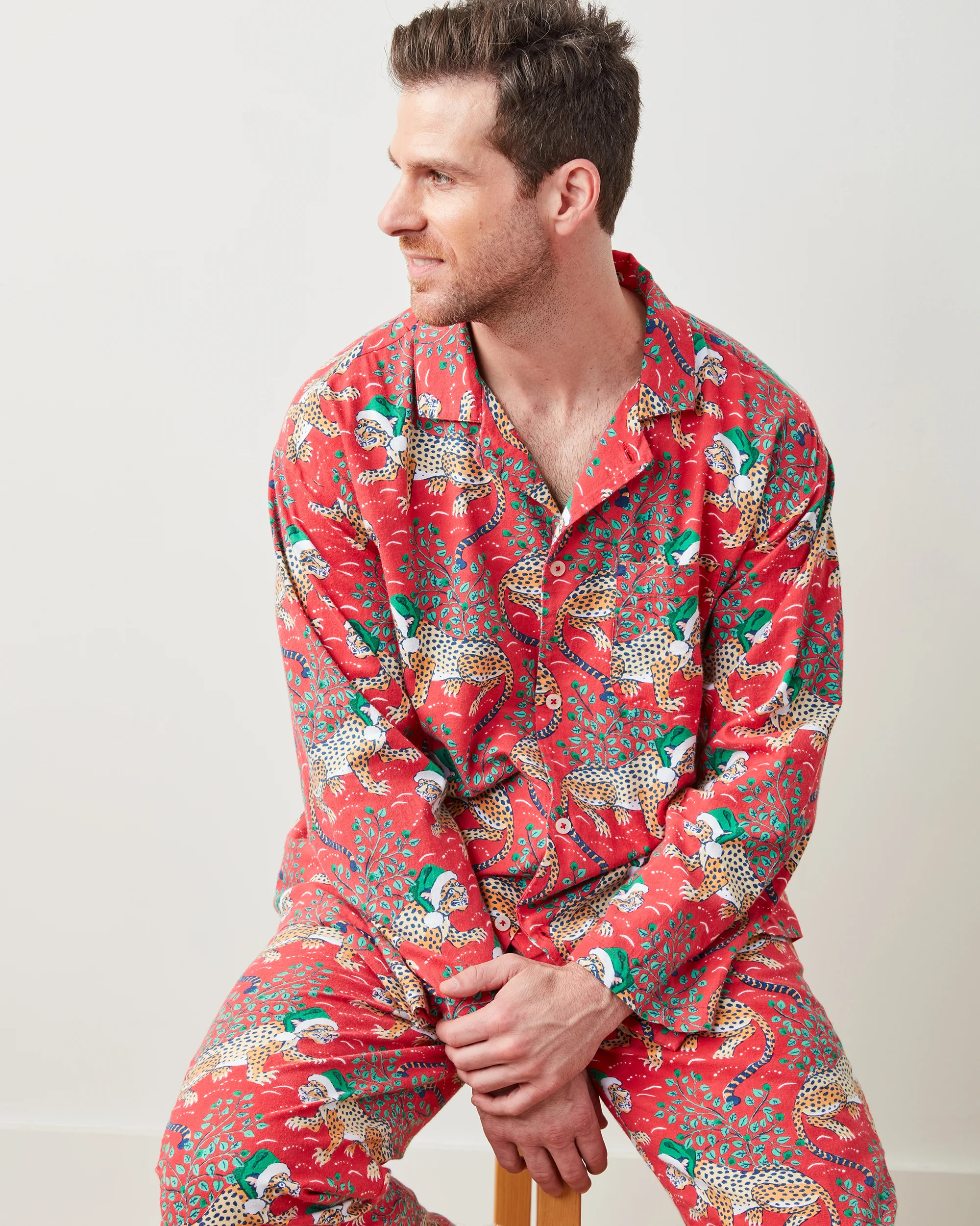 Winter Wonderland - Men's Lightweight Flannel Long PJ Set - Snow Day | Printfresh