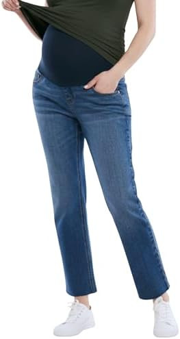 Motherhood Maternity Womens Secret Fit Over The Belly Slim Straight Leg Denim Pregnancy Jeans | Amazon (US)