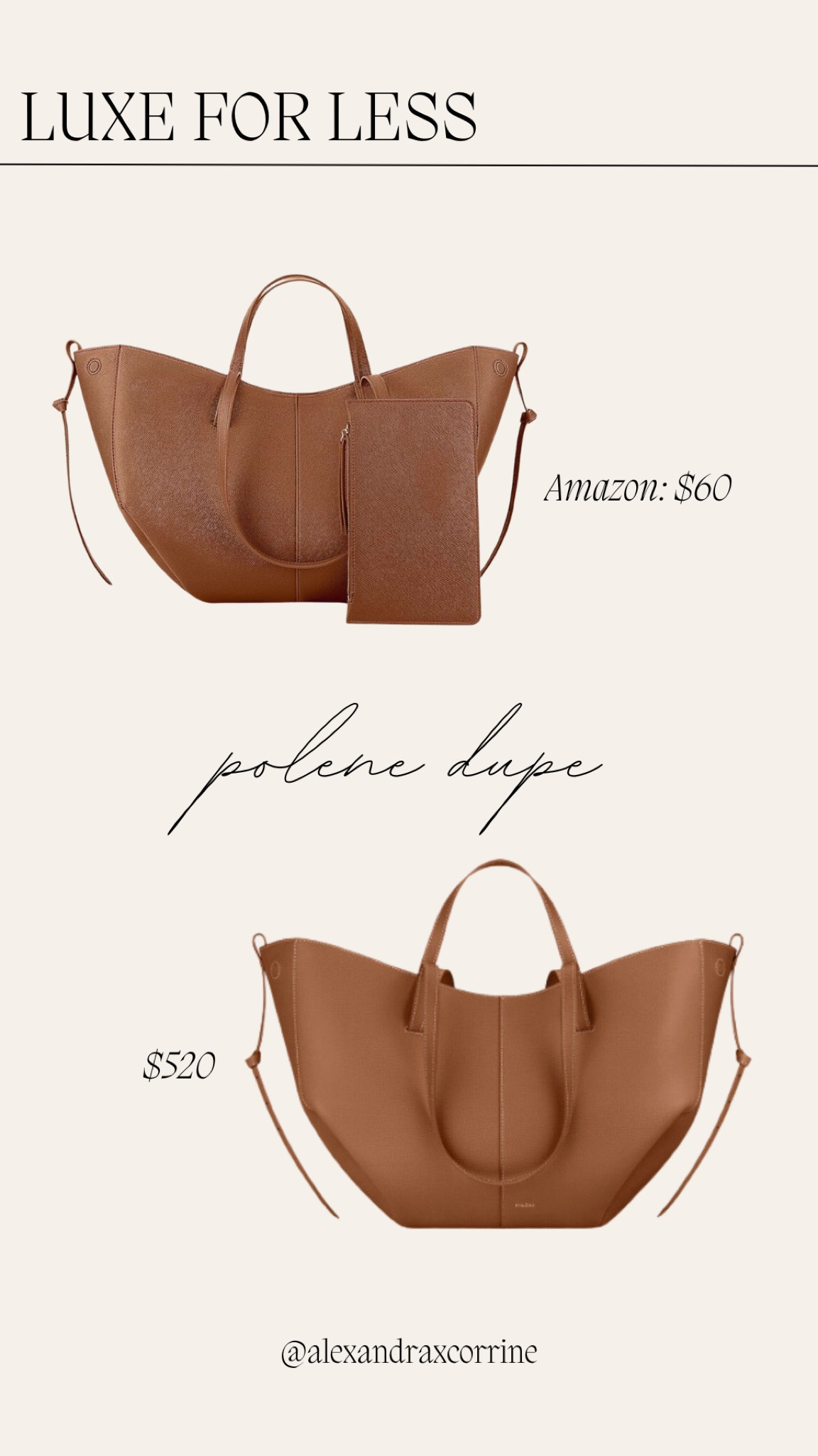 Look for less: Amazon polene tote bag dupe

Luxe for less, designer dupe, tote bag, neutrals, trending, trendy, polene tote, polene bag, purse, work tote, work bag

#LTKfindsunder50 #LTKitbag #LTKfindsunder100