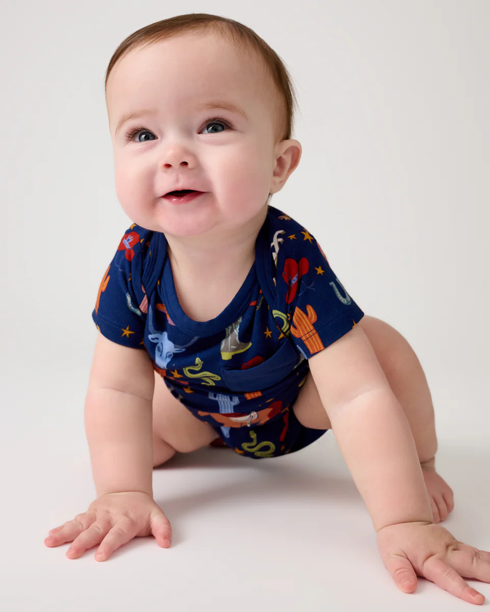 Blue Rancher Roundup Pocket Bodysuit | Little Sleepies