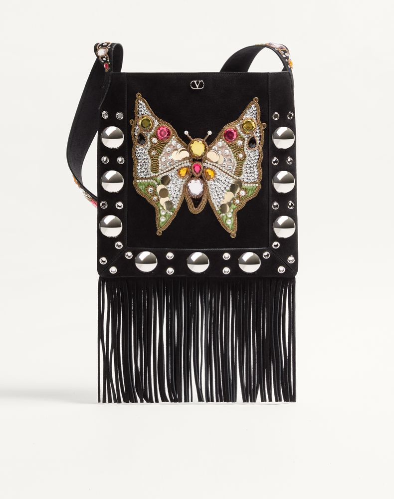 Valentino Garavani Valentino Garavani Nellcôte Embroidered Shoulder Bag With Fringes Wo | Valentino