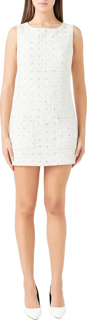 Sequin Tweed Shift Minidress | Nordstrom
