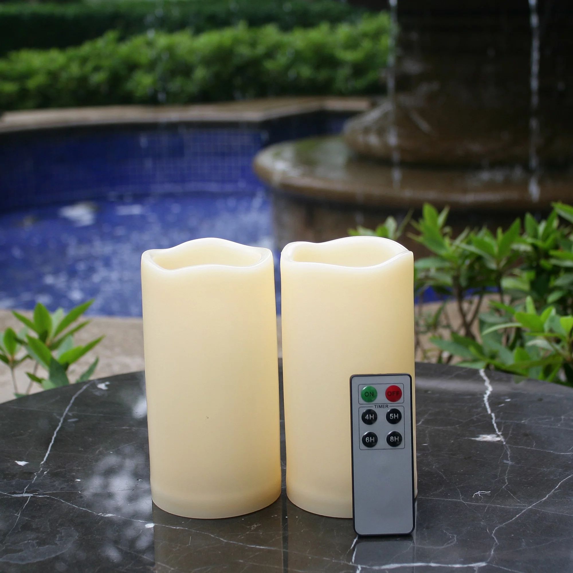 Waterproof Outdoor Flameless LED Candles - with Remote and Timer Realistic Flickering Battery Ope... | Walmart (US)