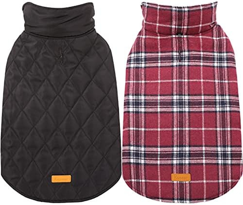 Kuoser Cozy Waterproof Windproof Reversible British Style Plaid Dog Vest Winter Coat Warm Dog App... | Amazon (US)