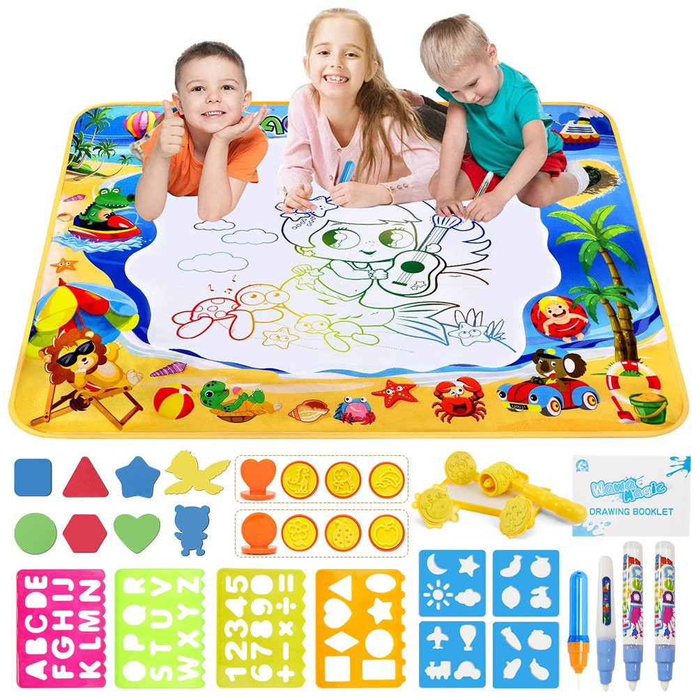 Doodle Drawing Mat 40 x 32 inch Large Aqua Magic Water Drawing Mat Toy Gifts for Boys Girls Kids ... | Walmart (US)