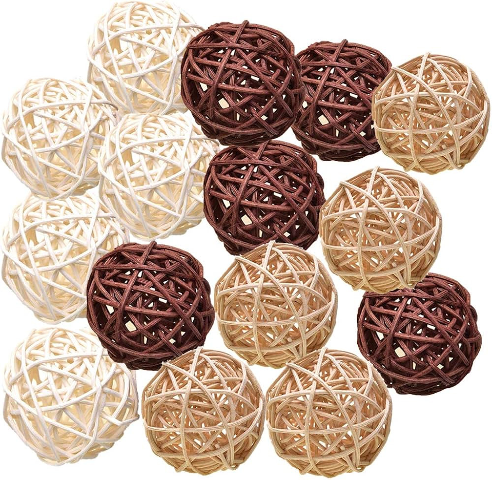 Natural Decorative Wicker Rattan Balls- Vase Filler, House Ornament, Christmas Tree Garden Weddin... | Amazon (US)