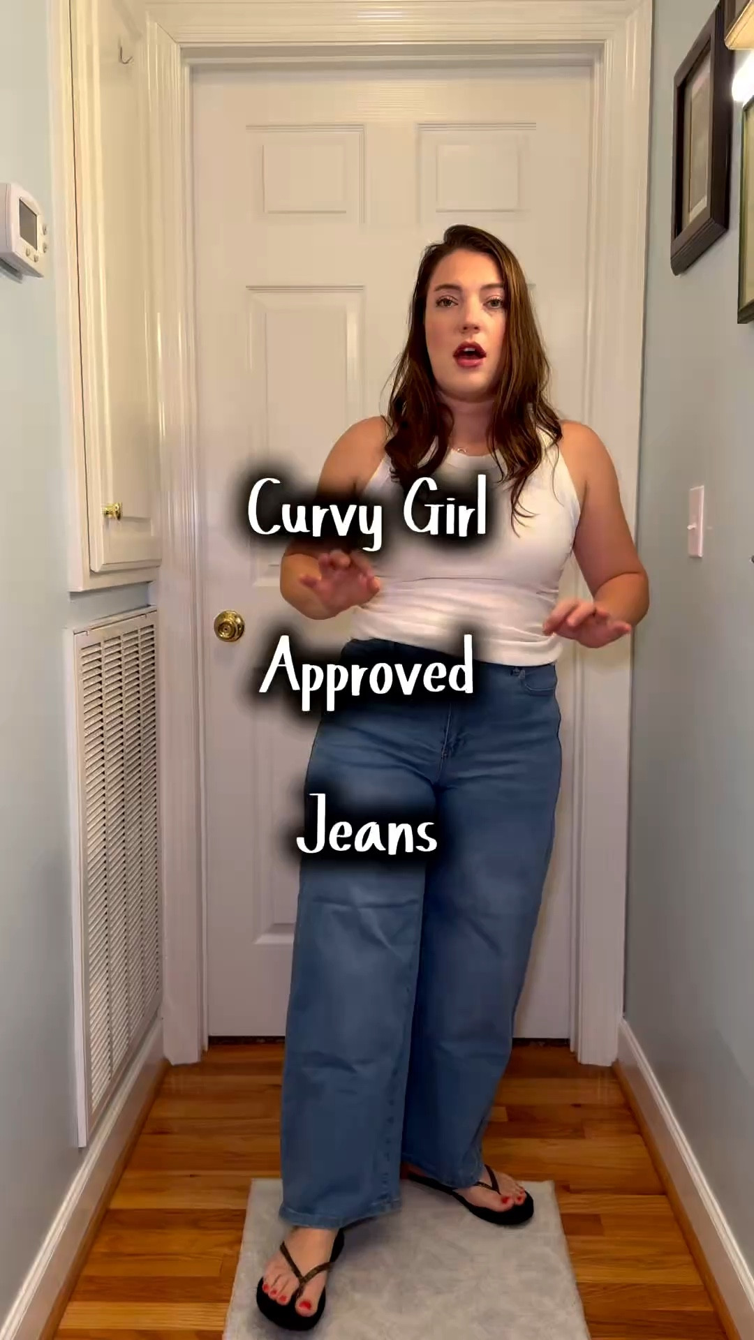 Loving these wide legged jeans so comfortable and the fabric is so soft as well! Trying to find a great curvy girl jean Thai is for sure the one!! 

#LTKootd #LTKMidsize