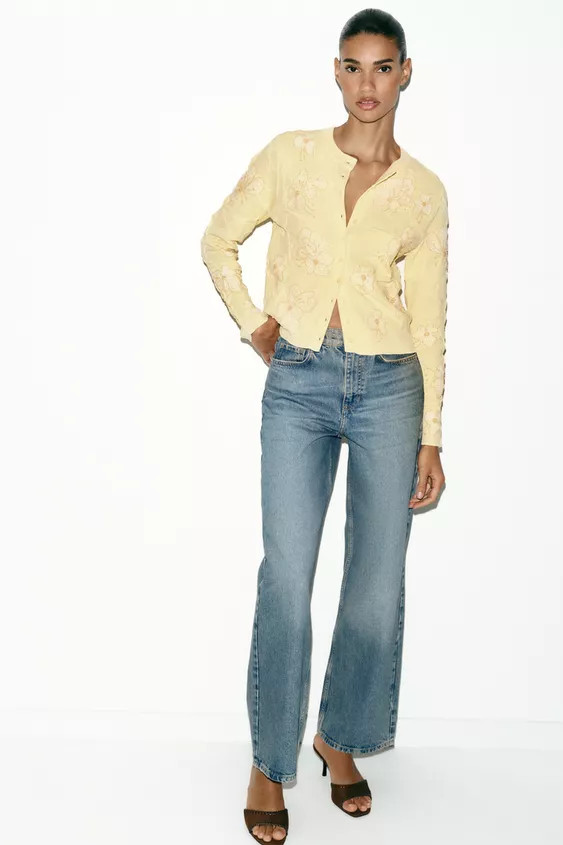 BEADED TEXTURED KNIT JACKET | Zara US