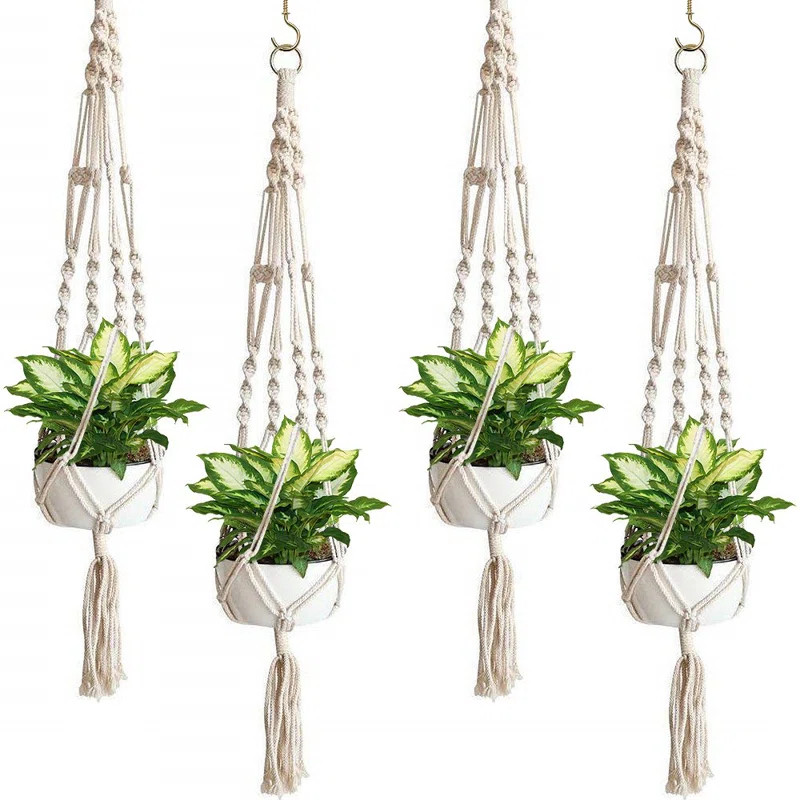 Widger 4-Piece Natural Fibers Hanging Planter (Set of 4) | Wayfair Professional