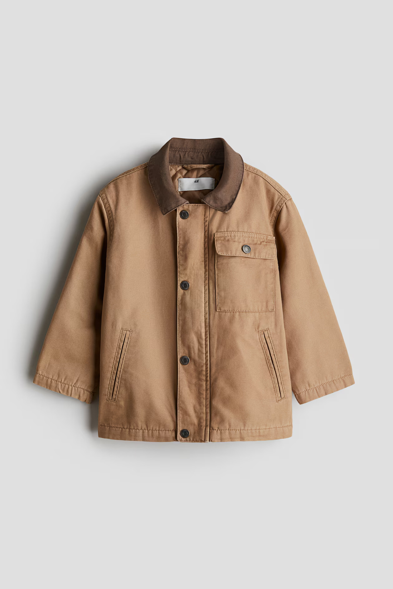 Padded Canvas Jacket - Dark beige - Kids | H&M US | H&M (US + CA)