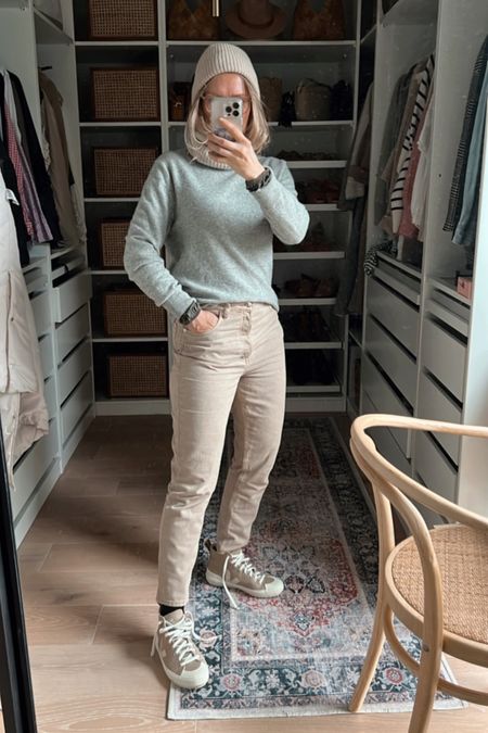 What I’m wearing today: beige jeans with cashmere roll neck 

#LTKstyletip #LTKshoecrush #LTKunder50