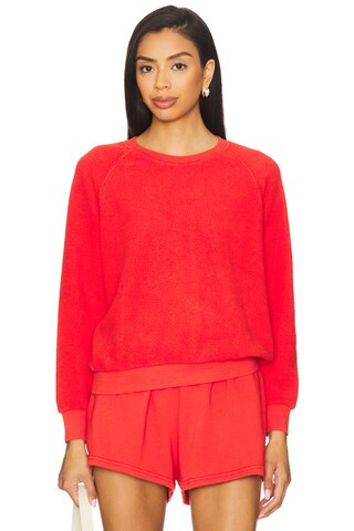 perfectwhitetee Inside Out Fleece Shrunken Crewneck Sweatshirt in Poppy Red from Revolve.com | Revolve Clothing (Global)
