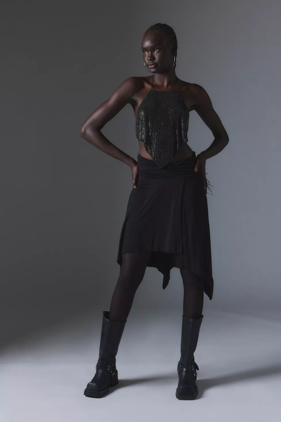 Silence + Noise Jaclyn Asymmetrical Midi Skirt | Urban Outfitters (US and RoW)