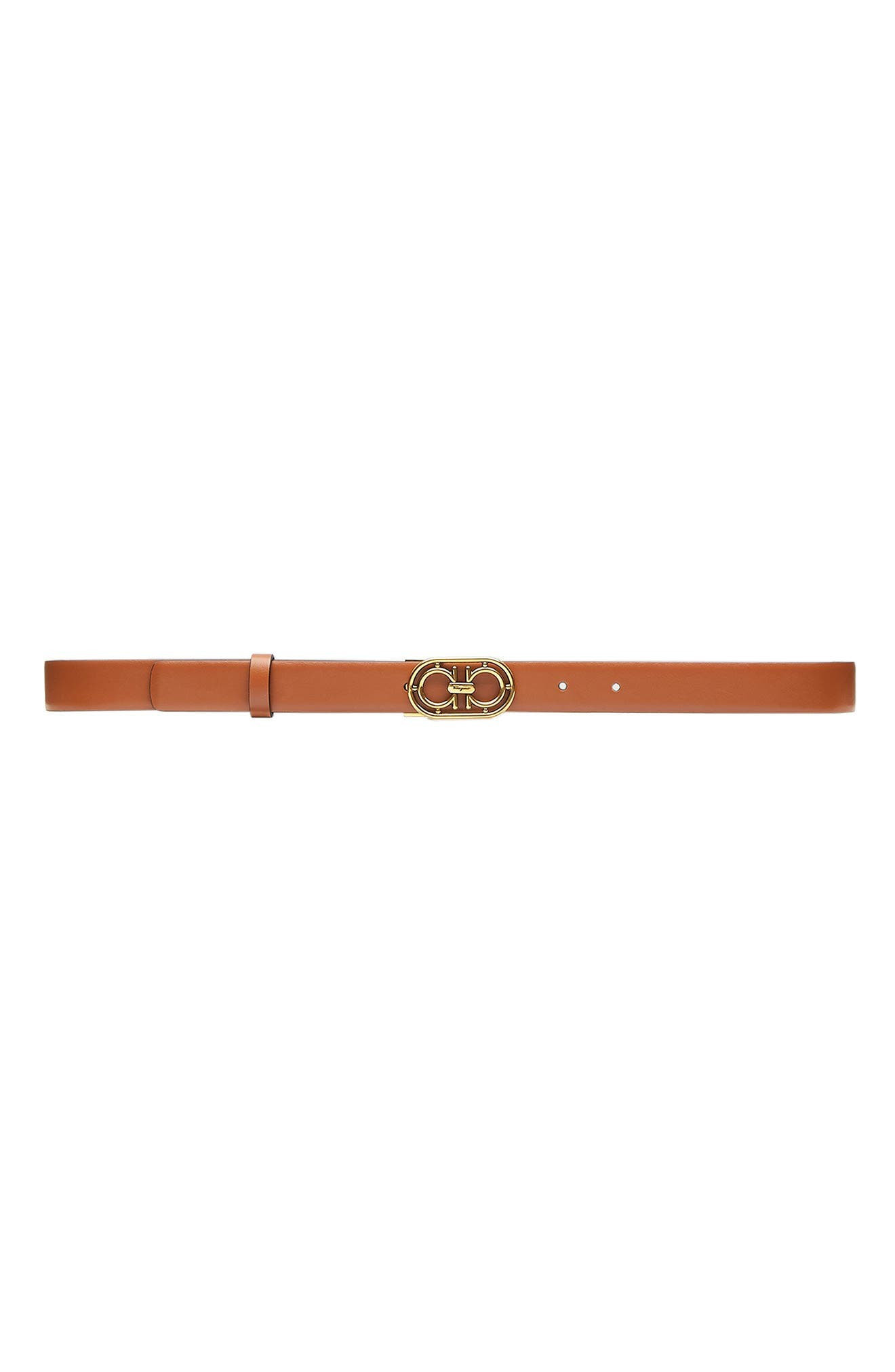 Salvatore Ferragamo Double Gancio Reversible Leather Belt in Vicuna Nero at Nordstrom, Size 85 | Nordstrom