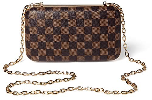Daisy Rose Checkered Minaudiere Evening Bag for Women - RFID Blocking Cross body Clutch -PU Vegan... | Walmart (US)