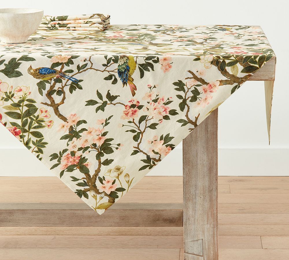 Nola Print Cotton/Linen Table Throw | Pottery Barn (US)