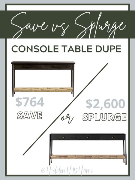 Console table, entryway table, home decor dupe, McGee and co dupe, save vs splurge #homedecor #dupe

#LTKhome #LTKsalealert