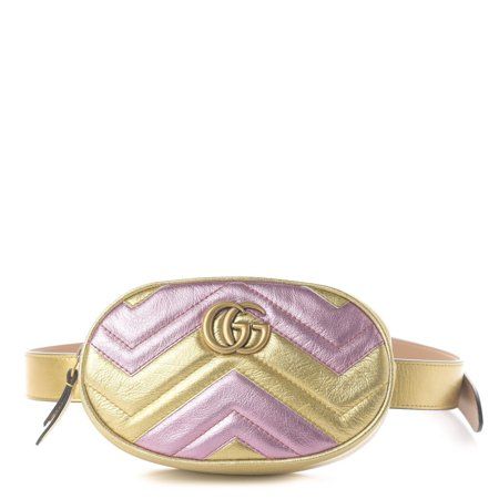 Gucci GG Marmont Matelassé Leather Belt Bag Pink Gold 476434 | Walmart (US)