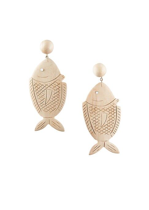 Caspia Wood & Glass Large Fish Drop Earrings | Saks Fifth Avenue