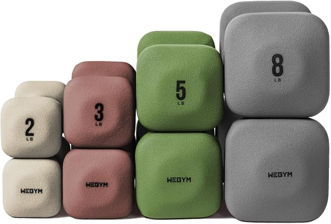 WeGym SafeGrip Square Dumbbells with Anti Slip Handles, Aesthetic Free Weights for Home Workouts,... | Amazon (US)