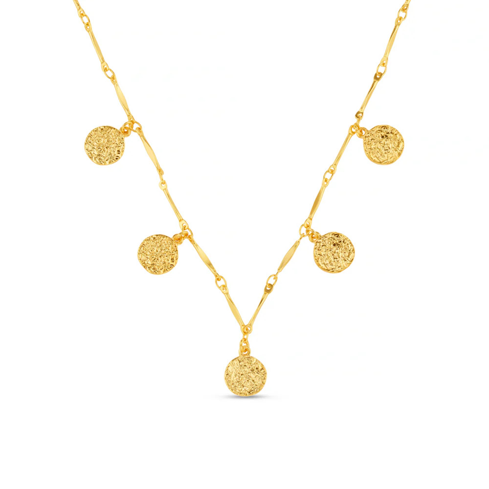 Mini Molten Coin Charm Necklace | Orelia